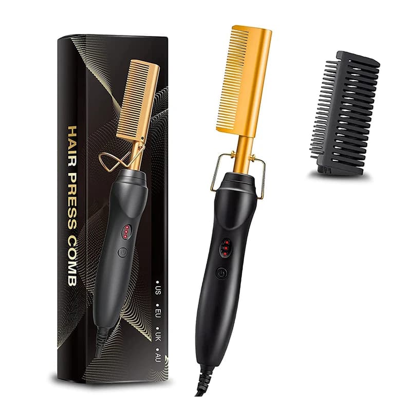 Hot Electric Comb Double Voltage Copper Heater Hair Blossom Copper Pettine to smooth and curl hair care