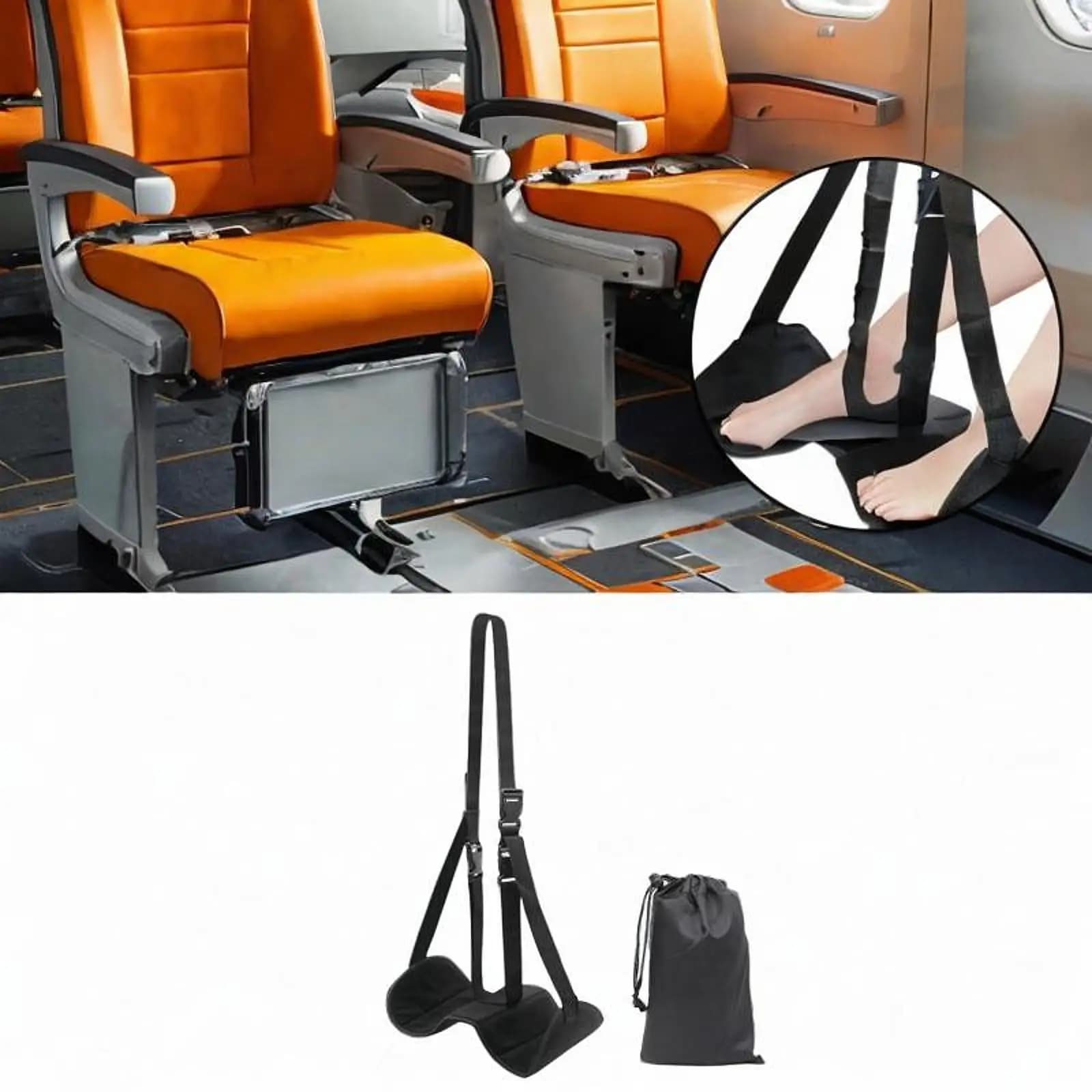 Cuscino Poggiapiedi per Aereo, Supporto per Gambe, Cuscino da Viaggio Traspirante e Portatile per Casa, Ufficio e Essenziali per il Volo