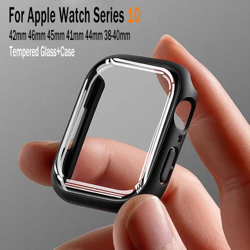 Vetro temperato + copertura per Apple Watch 10 42mm 46mm Custodia protettiva per schermo paraurti rigida opaca per PC iWatch serie 10 42/46 Accessori