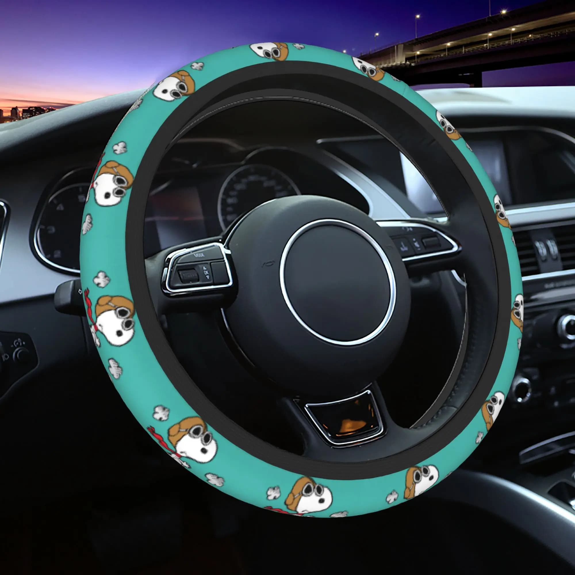 Auto Snoopys the Flying Ace 37-38 Elastic, Volante Protection, Fashion Auto Accessories