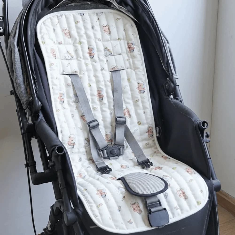 Cuscino Traspirante per Passeggino, Imbottitura Morbida in Cotone, Adattabile Universalmente, Accessori Comodi per Passeggino per Tutte le Stagioni