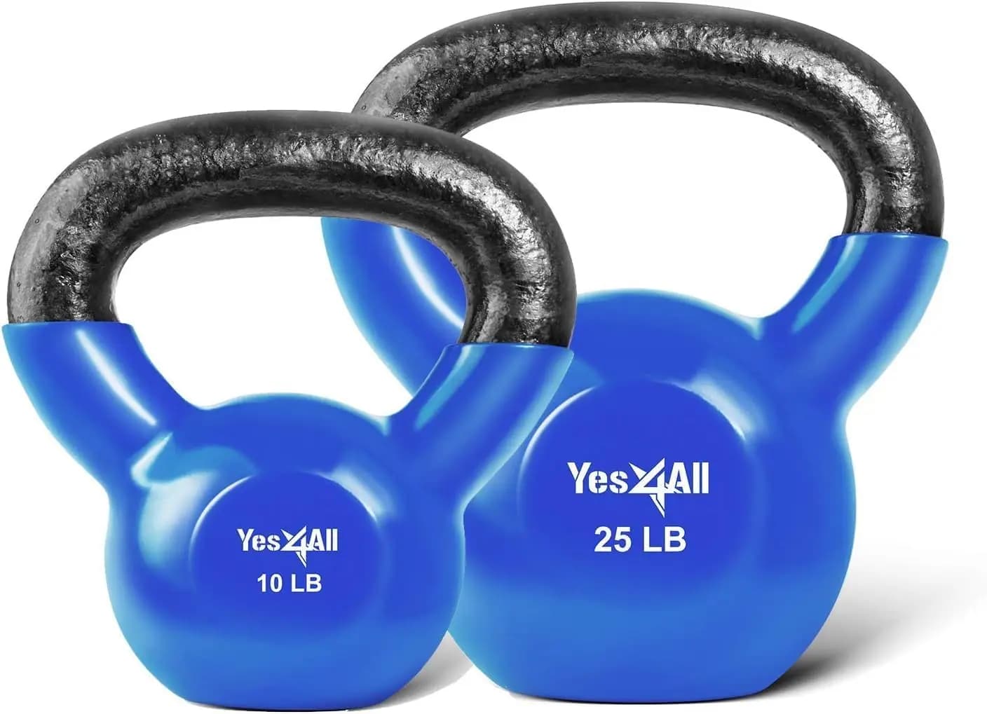 Set di Kettlebell Rivestiti in Vinile, in Ghisa con Fondo Piatto per Allenamento Completo del Corpo, Potenziamento della Forza ed Esercizi di Presa