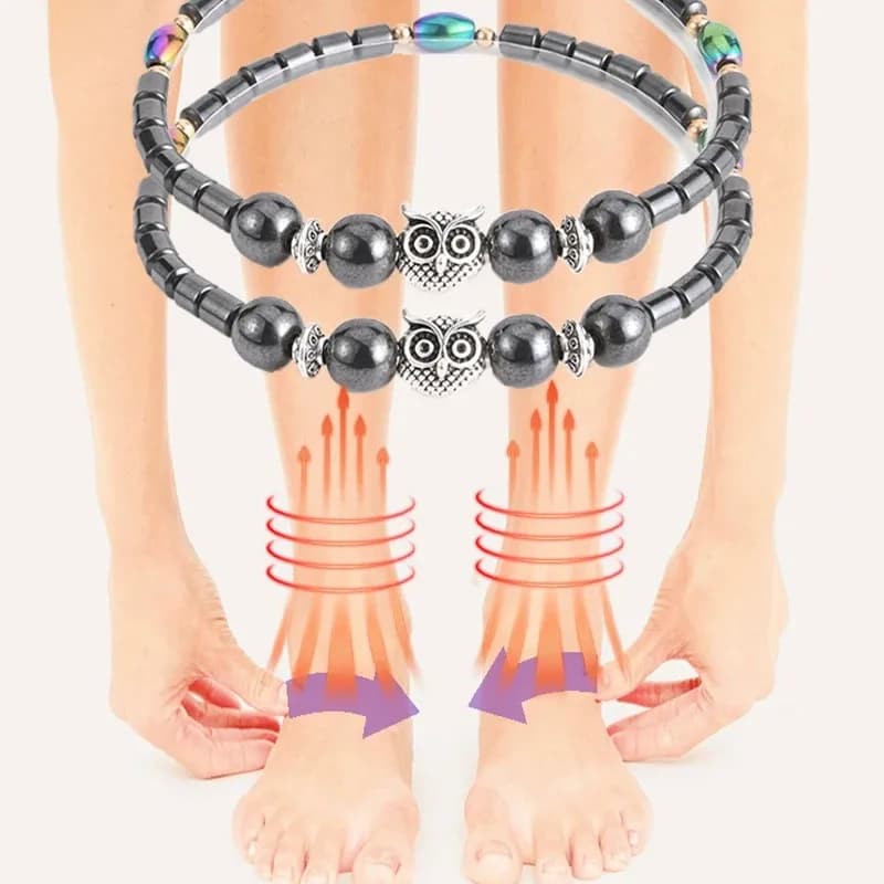 Magnetic ankle chains for magnetic slimming therapy relieves fatigue Magnetic anklets for weight loss Bracelets with natural stones