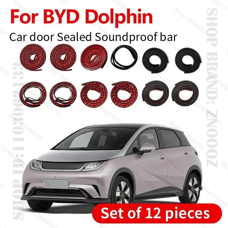 2023-2025 Per BYD Dolphin Auto Porta Striscia di Tenuta In Gomma Doppio Strato di Tenuta Protezione Insonorizzata Guarnizione Antipolvere Striscia di Tenuta 12PCS