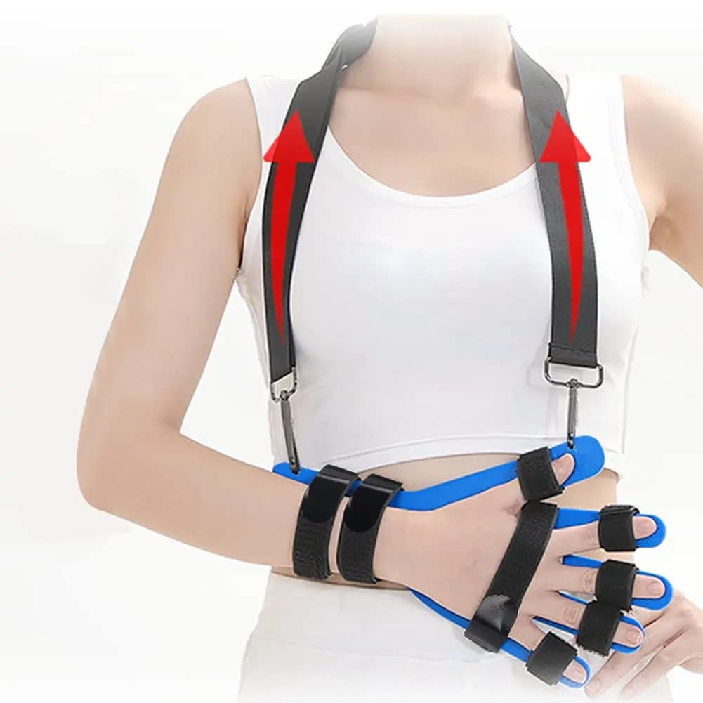 Ortesi per il polso della mano Terapia separata del dispositivo per l'allenamento dell'ictus della stecca per le dita traspirante per fracturze di entrambe le dita, ferite, emiplegia