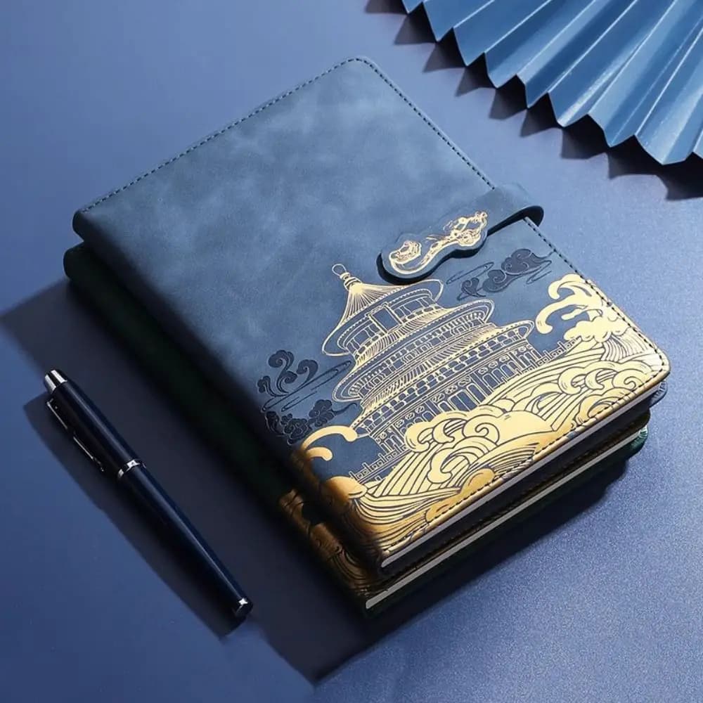 Taccuino con Copertina in PU Stile Cinese, 100 Fogli, Agenda per Appunti A7, Mini Planner Giornaliero per Studenti e Scuola