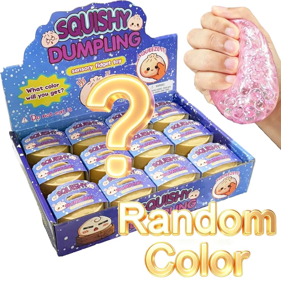 Random Color Gold Glitter Hidden Edition Dumpling Squishy ULTRA RARE Dumplings Sensory Steamer Soft Dough Ball for Stress Relief
