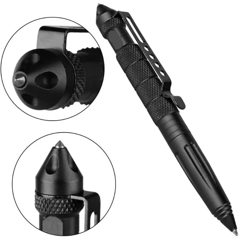 Multifunction Tactical Pen Self Defense Emergency Survival Tool Glass Breaker Tungsten Steel Writing Pen Outdoor Rescue Escape
