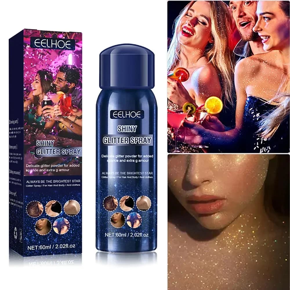 Polvere olografica a lunga durata per vestiti per capelli con glitter per il corpo lucido da 60 ml per la festa del festival di Halloween