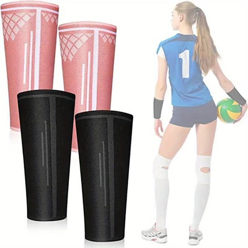1 paio di maniche da pallavolo nere e rosa per ragazzi e adolescenti, maniche a compressione per allenamento, maniche sportive per avambraccio