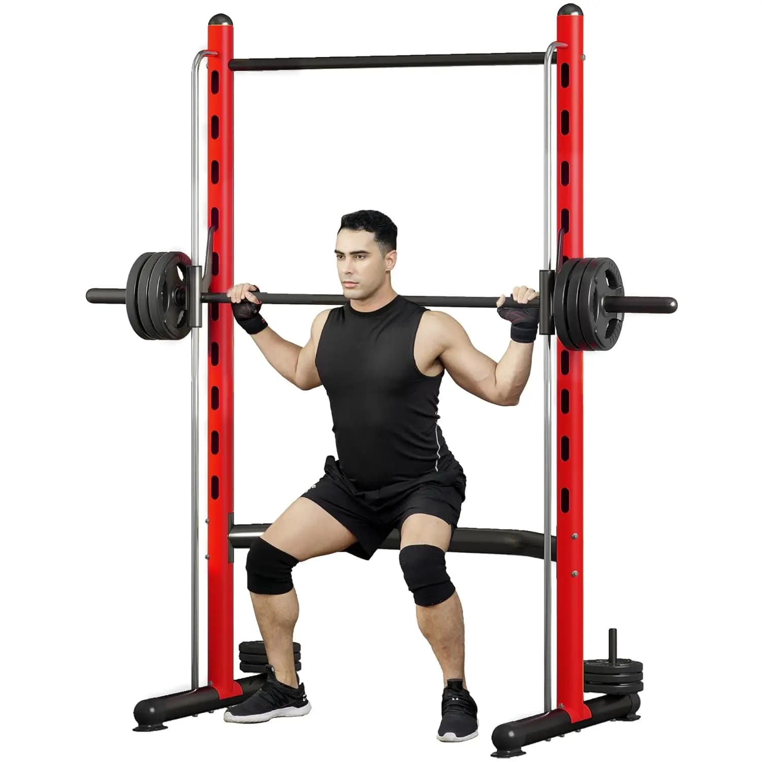Rack for Squat with Traction Bar, Adjustable Power Rack with Balancer, Multifunctional Rack for Home Gym Plan Bench, Customizable