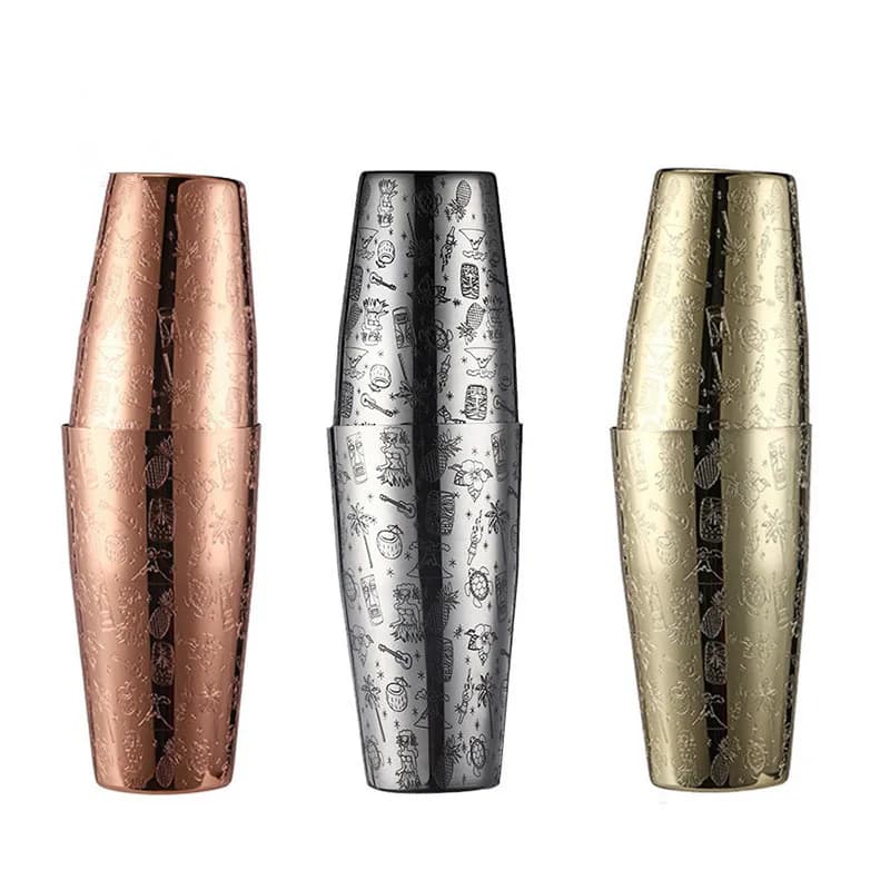 1 pz 650 ml/800 ml Boston Cocktail Shaker con motivo inciso Bar Cocktail Shaker Tin Set Bar Tool