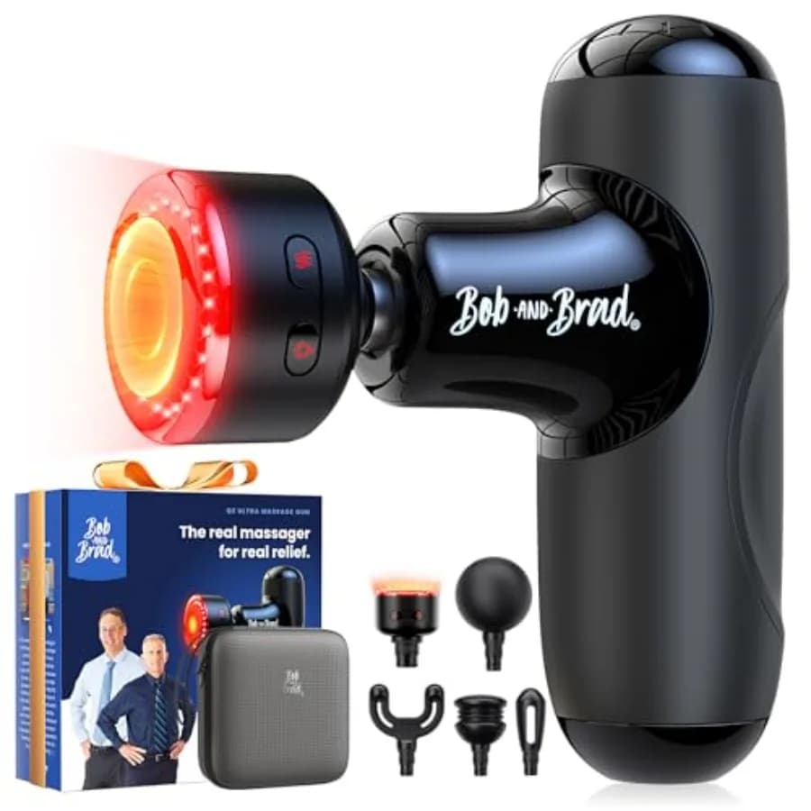Ultra Mini Q2 Massage Gun with Red and Infrared Warming Head, Pocket Massage for Deep Muscular Therapy, HSA Portable