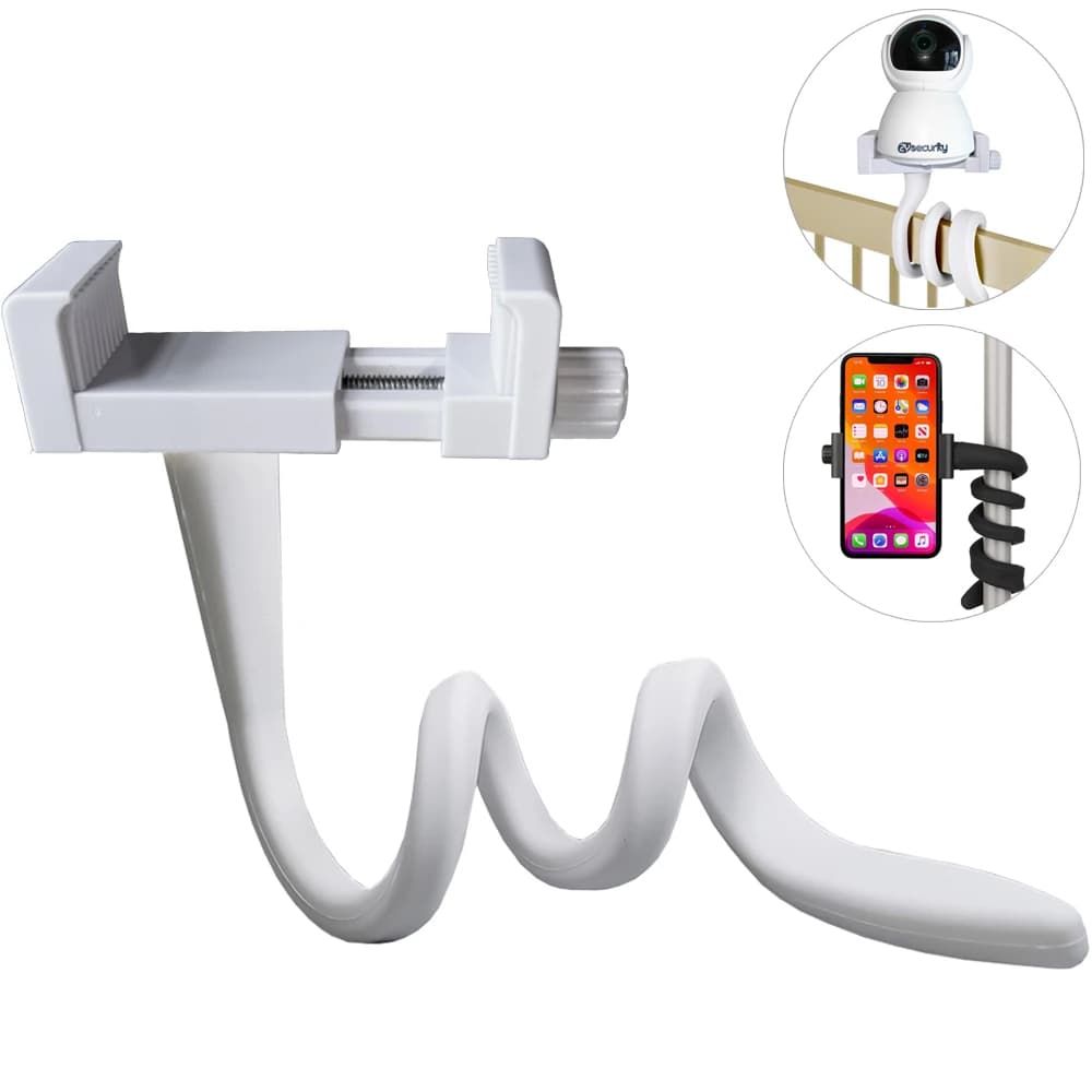 Universal support for baby monitor Longer white flexible silicone camcorder, ideal IP camera support Flexible hose for cradle without holes mounting