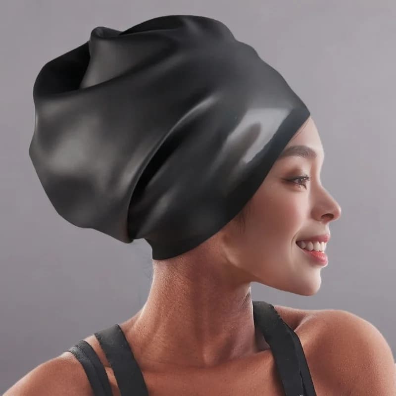 Extra Large swim cap for braids and extensions of the Dreadlocks tesse long hair cover in Silicone waterproof adult swim cap