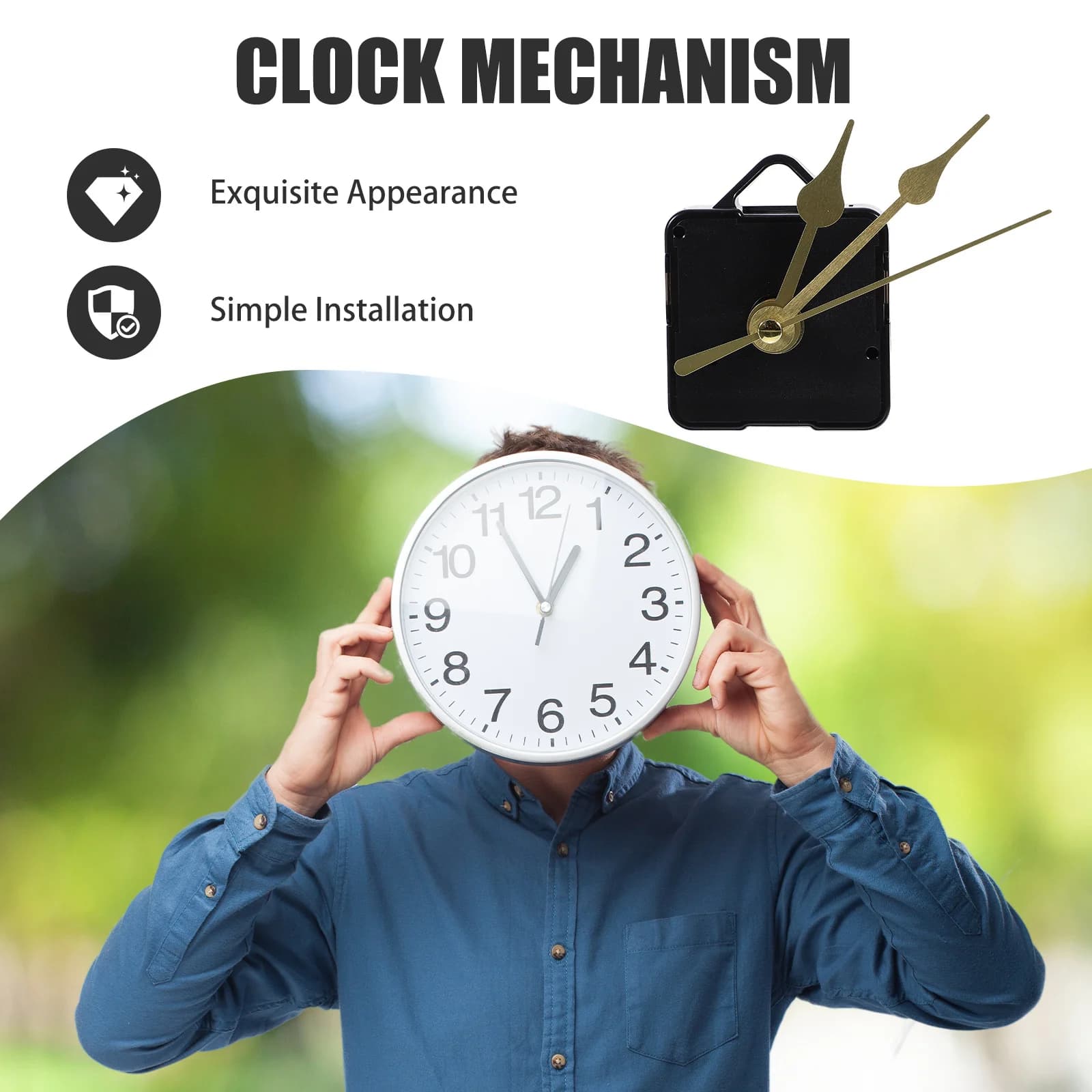 Clock Mechanism with Lancette, Suitable for Wall Clock Without Frame, Parts for Fai-da- Repair ♪