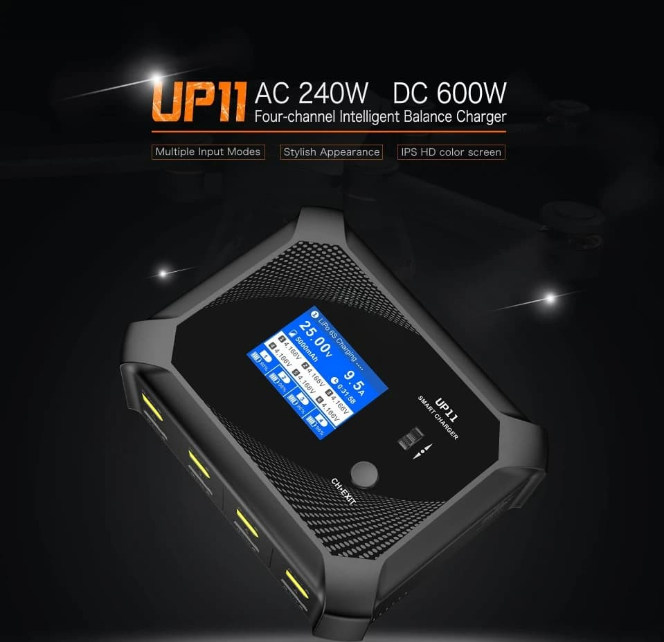 2026 Hot Selling Power UP11 12A Four LiHV/LiPo/LiFe/Lilon Battery Charger AC240W/DC600W RC Charger Model Plane/FPV Charger