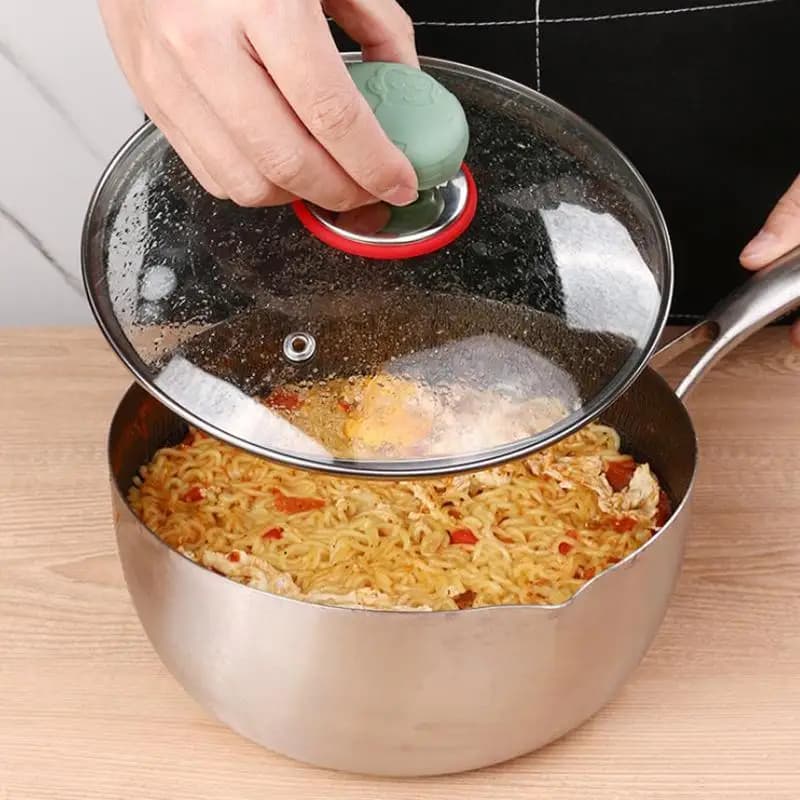 Set di 3 Coperchi Resistenti al Calore per Pentole e Padelle, Manopole Universali in Silicone per Cucina, Coperchi per Bottiglie d'Acqua〔HM4〕