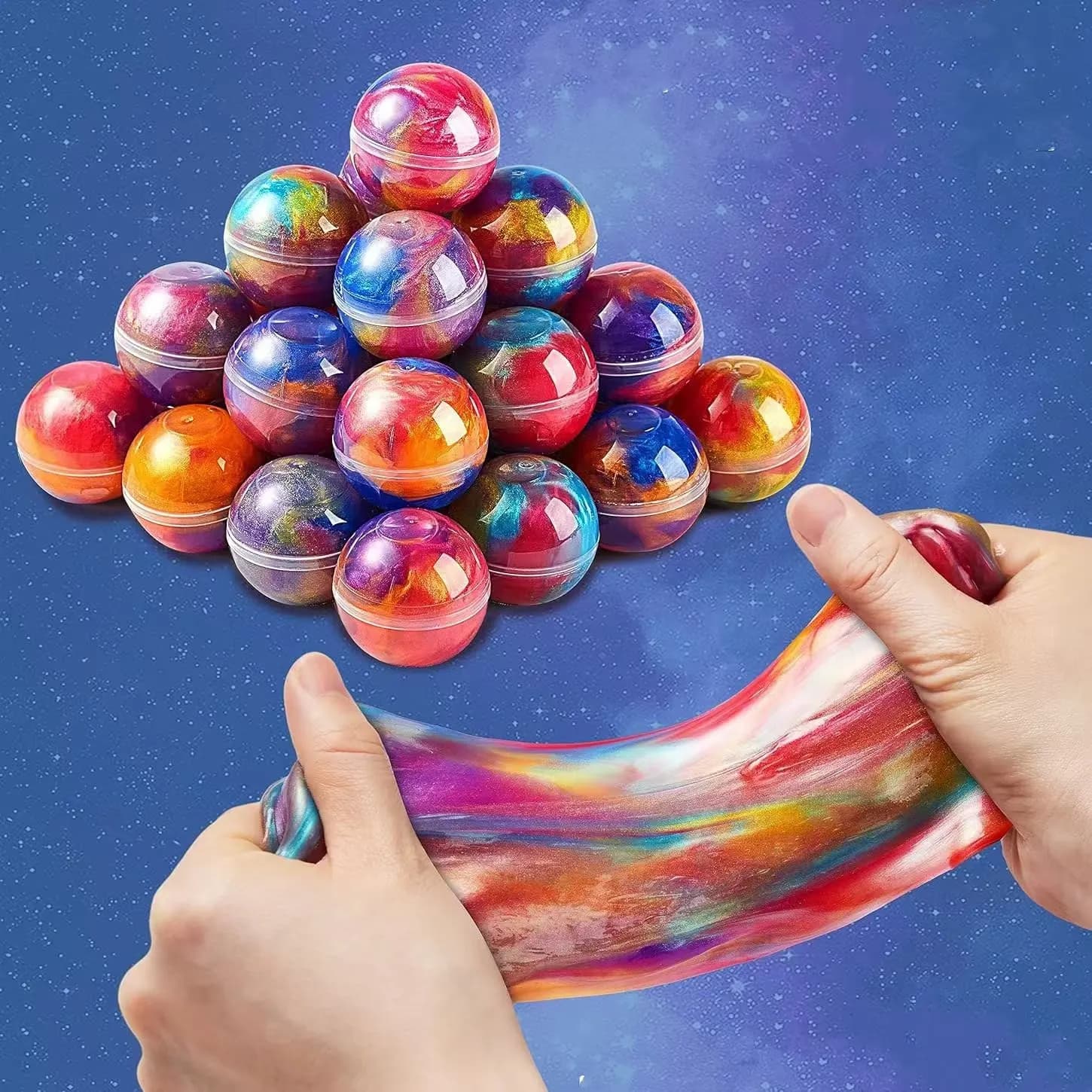 Aula per bambini Fai da te Sicuro Galaxy Slime Ball ASMR Elastico Non appiccicoso Disordine Libero Antistress Squishy Giocattolo Kit sensoriale per Ragazza Ragazzo