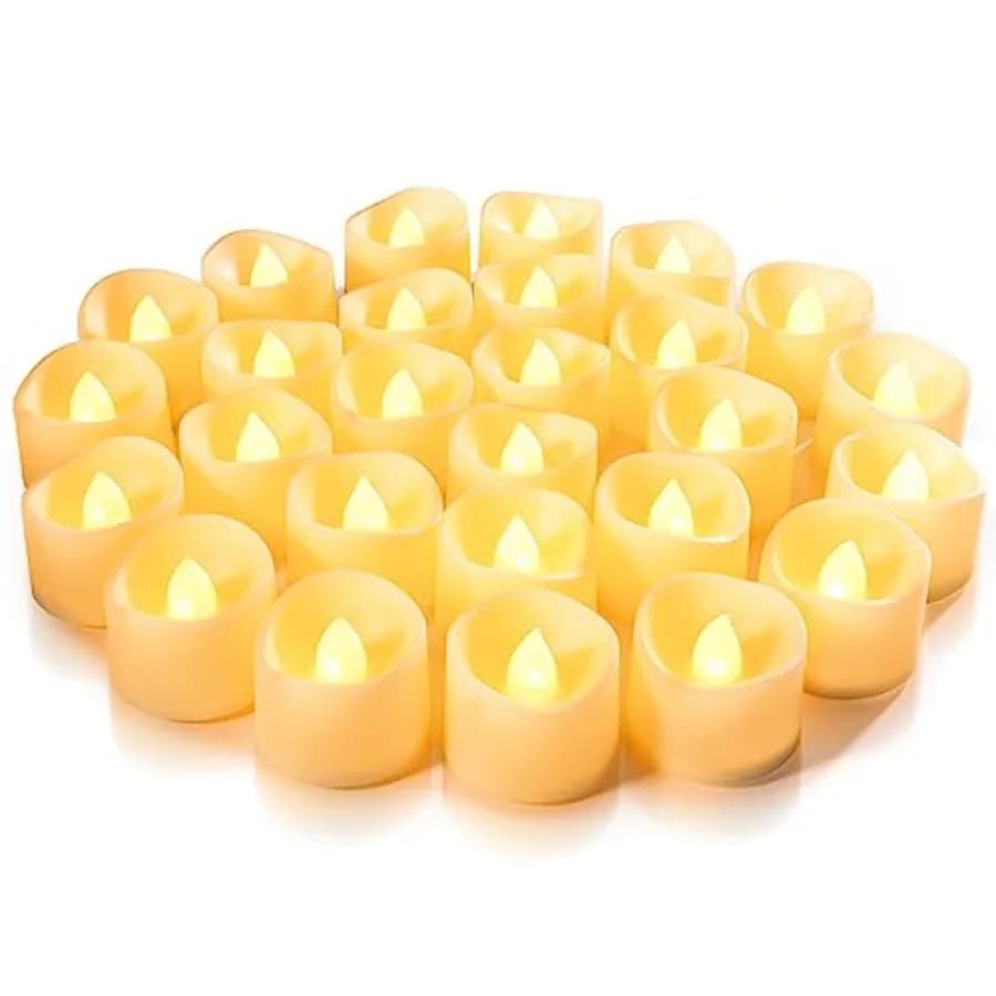 24-Pack Flameless LED Tea Lights Candles Battery Operated, 200+Hour Fake Electric Candles TeaLights for Votive, Aniversary, Wed