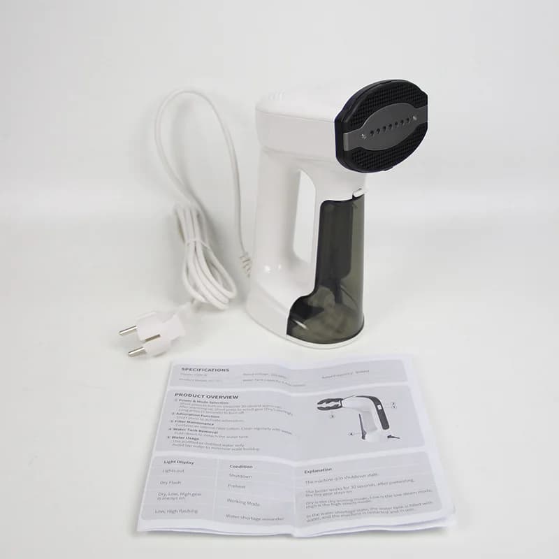 Portable Vacuum Suction Hand Steamer Iron for Clothes with Extra Removable Water Tanks