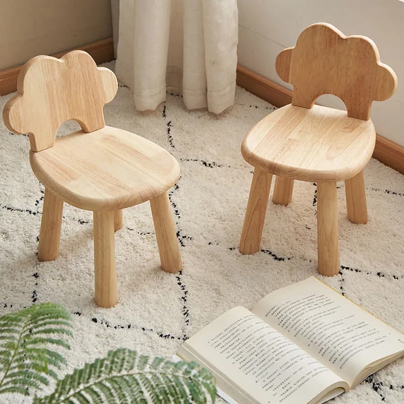 Sgabello in Legno Massello, Sedia Portatile a Quattro Gambe, Sgabello Staccabile con Corna di Cervo, Sgabello Basso per Casa e Camera da Letto