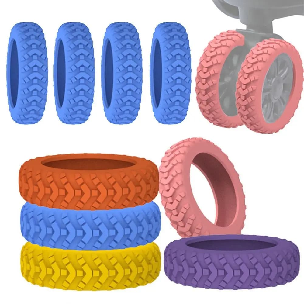 8 pezzi/set scarpe con rotelle per bagagli da viaggio in silicone con suono silenzioso riducono l'usura della ruota copertura di protezione delle ruote della valigia