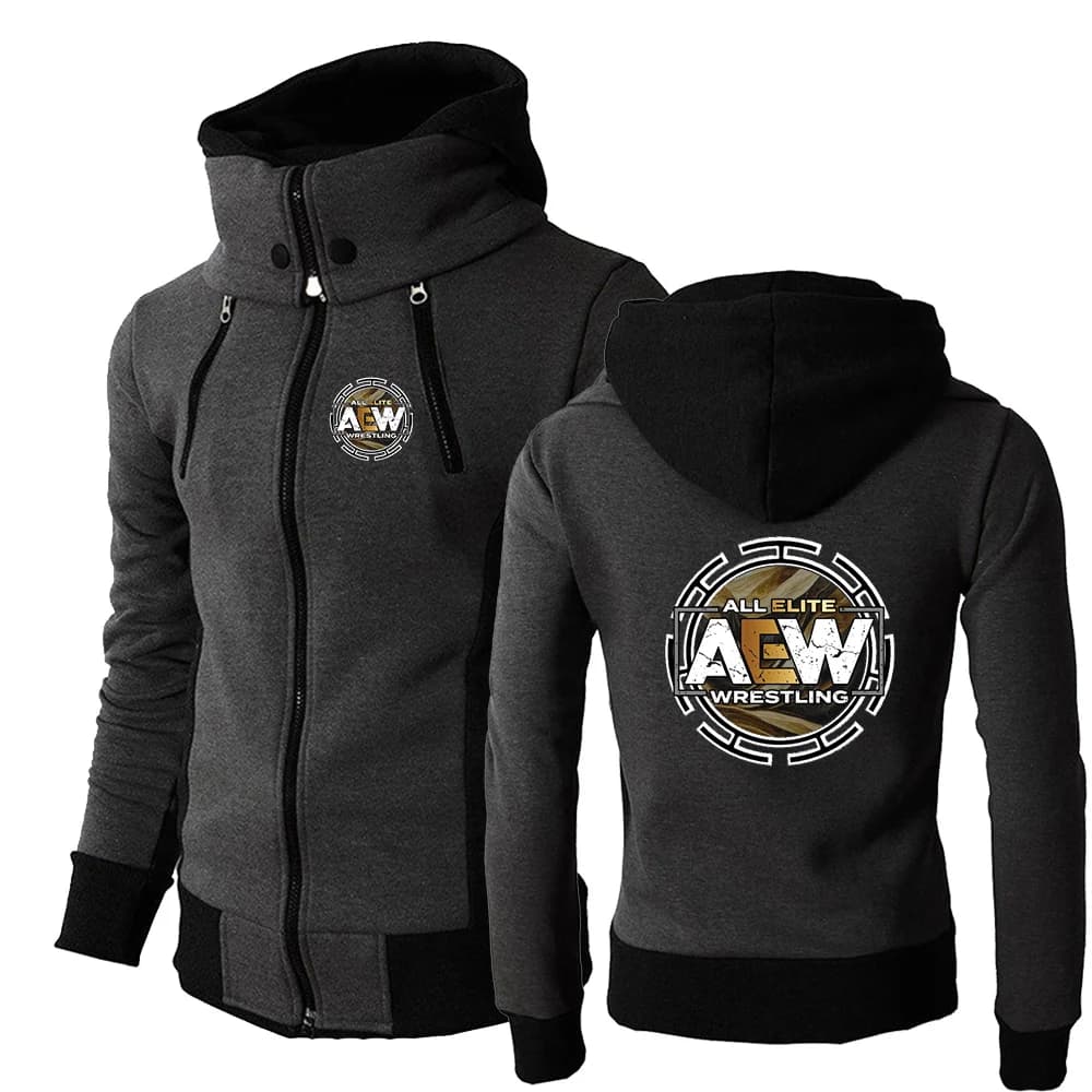 2026 All Elite AEW Wrestling AEW Print Spring And Autumn Men's New Three-color Zipper Hoodies Leisure Premium Coat