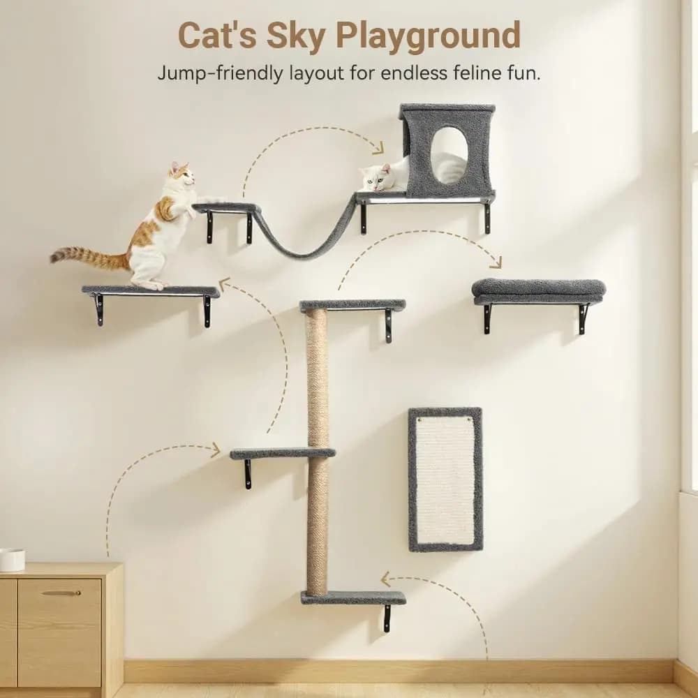 Solid Wood Wall-mounted Cat Climbing Frame Wall-mounted Springboard Cat Litter Cat Climbing Frame