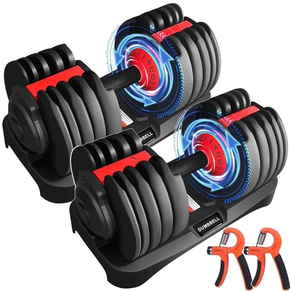 Adjustable Handlebar 15 in 1 from 53LB with Automatic Fast Adjustment and Weight Plates for Body Training and Home Gym, Customizable
