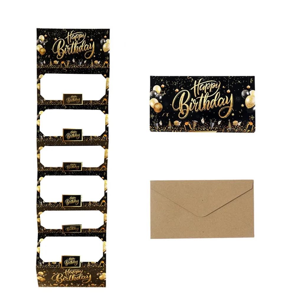 Busta Rossa per Regali di Compleanno con 6/7 Scomparti, Tradizionale Biglietto di Auguri, Confezione Regalo, Buste Vuote per Contanti, Festa di Compleanno