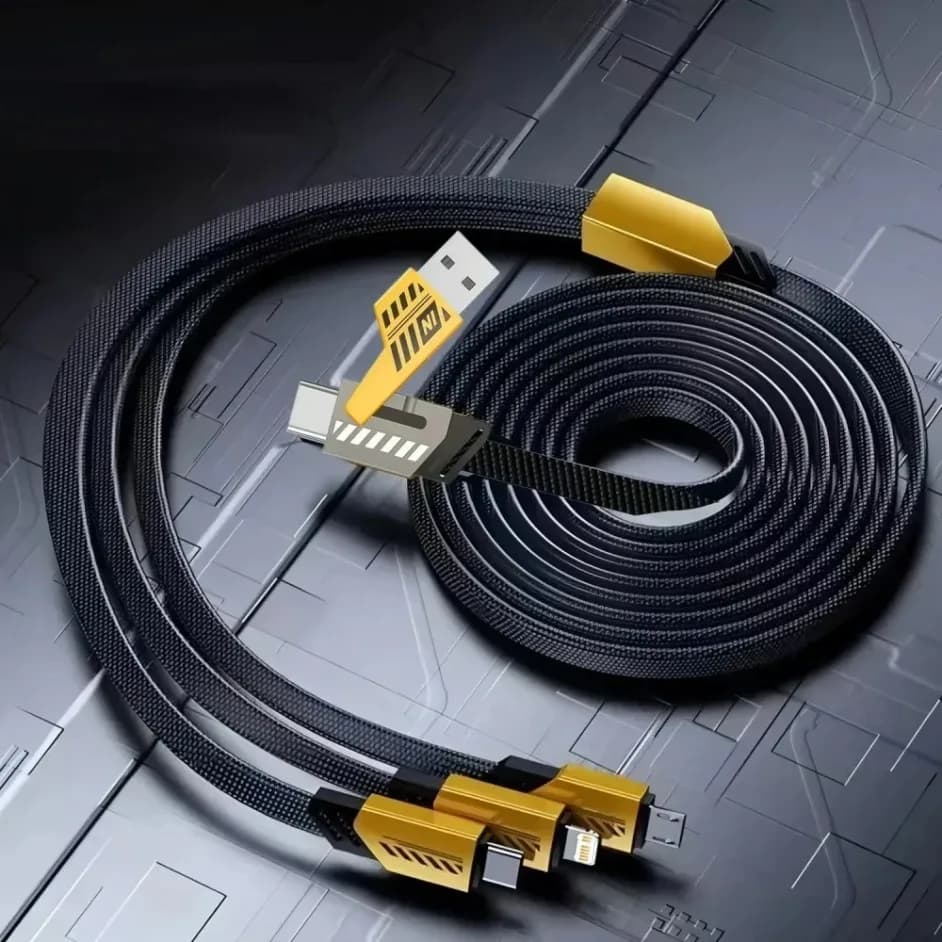 240W Fast Charging Cable 2 IN 3 Nylon Braided Multi Ports Type C Charger Cord For iPhone 16 Samsung Xiaomi Mobile Phone