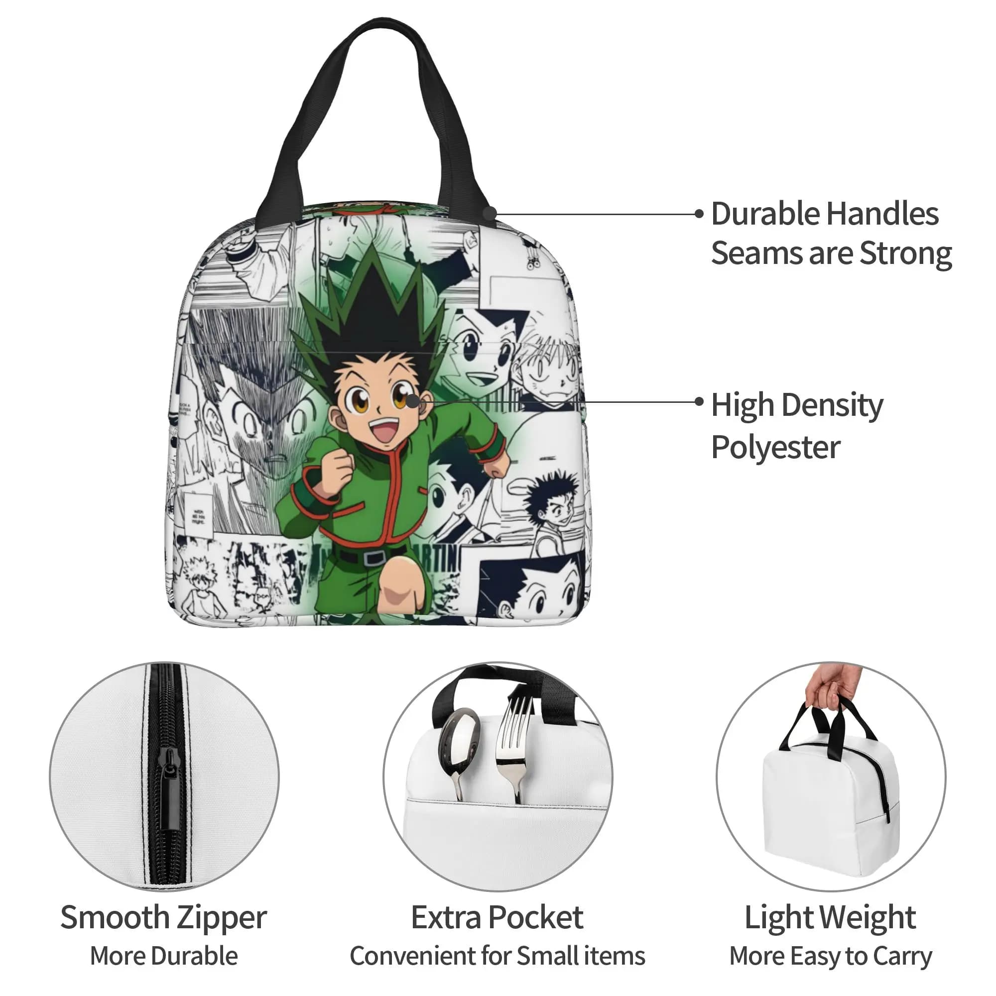 Custom H-Hunters x Lunch Bag Women Japanese Manga Anime Cartoon Warm Cooler Insulated Lunch Box for Adult Office