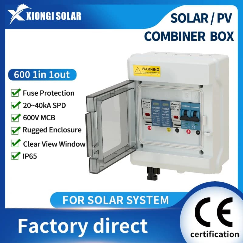 Scatola di Combinazione FV 1-In-1-Out DC con Fusibile MCB SPD, Scatola di Protezione Fotovoltaica per Pannelli Solari, Cavo in Rame Pieno per Energia Rinnovabile