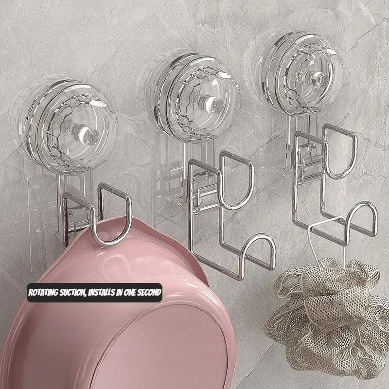 Porta lavabo a ventosa senza tracce, senza chiodi sottovuoto, gancio per lavandino del bagno, portaoggetti per cucina e bagno, scaffale per WCSuctionHoo