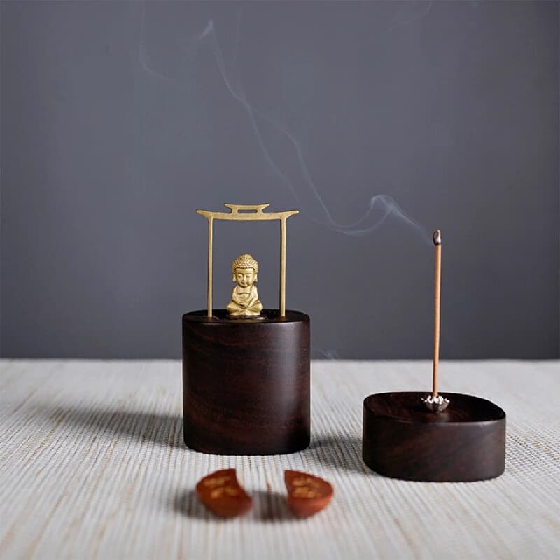 Bluetooth Speaker Music Incense Diffuser Retro Chinese Style Premium Solid Wood Business Gift Set Custom Logo Tf Card Home Offic
