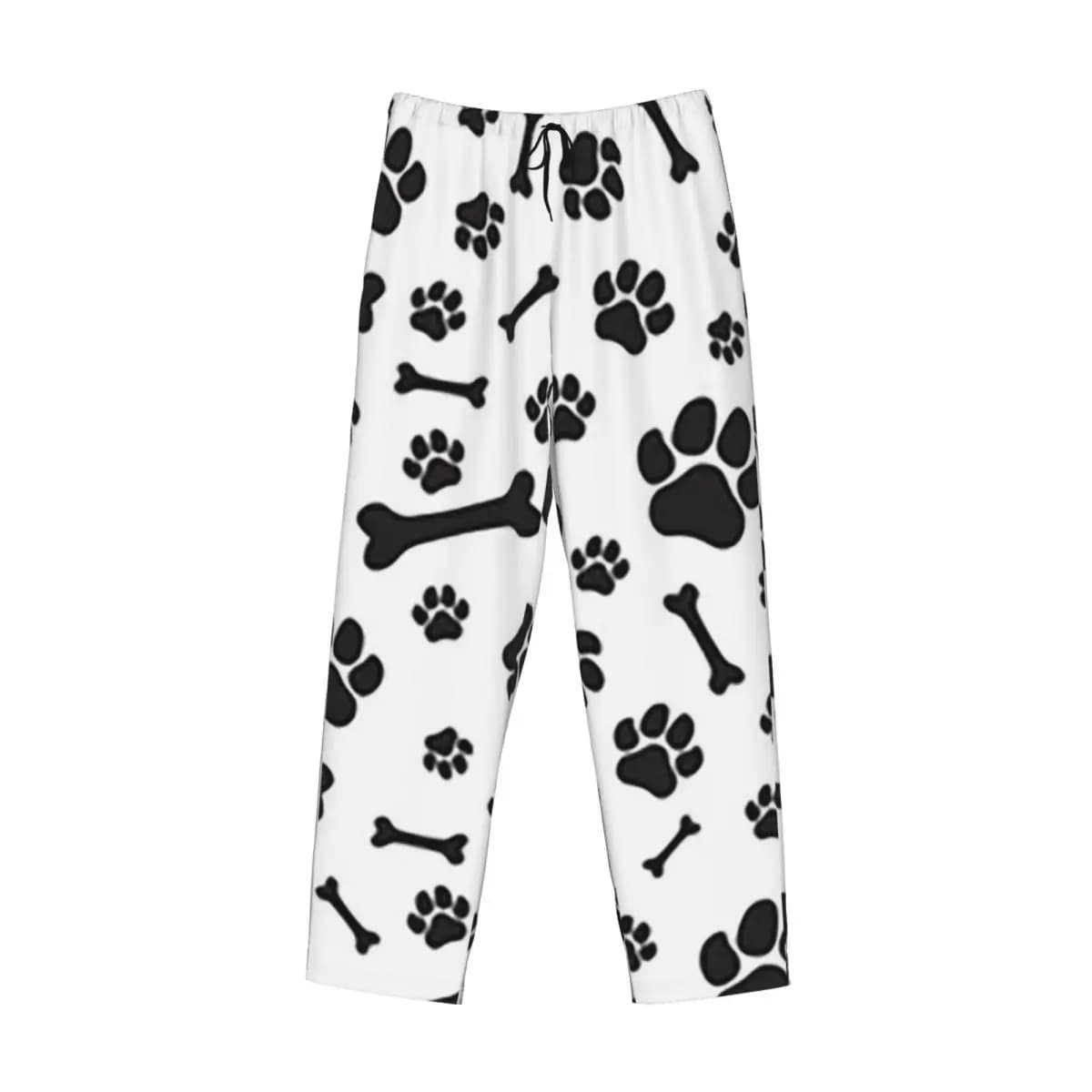 Pantaloni da pigiama colorati personalizzati con stampa zampa di cane Pantaloni da notte da uomo con tasche