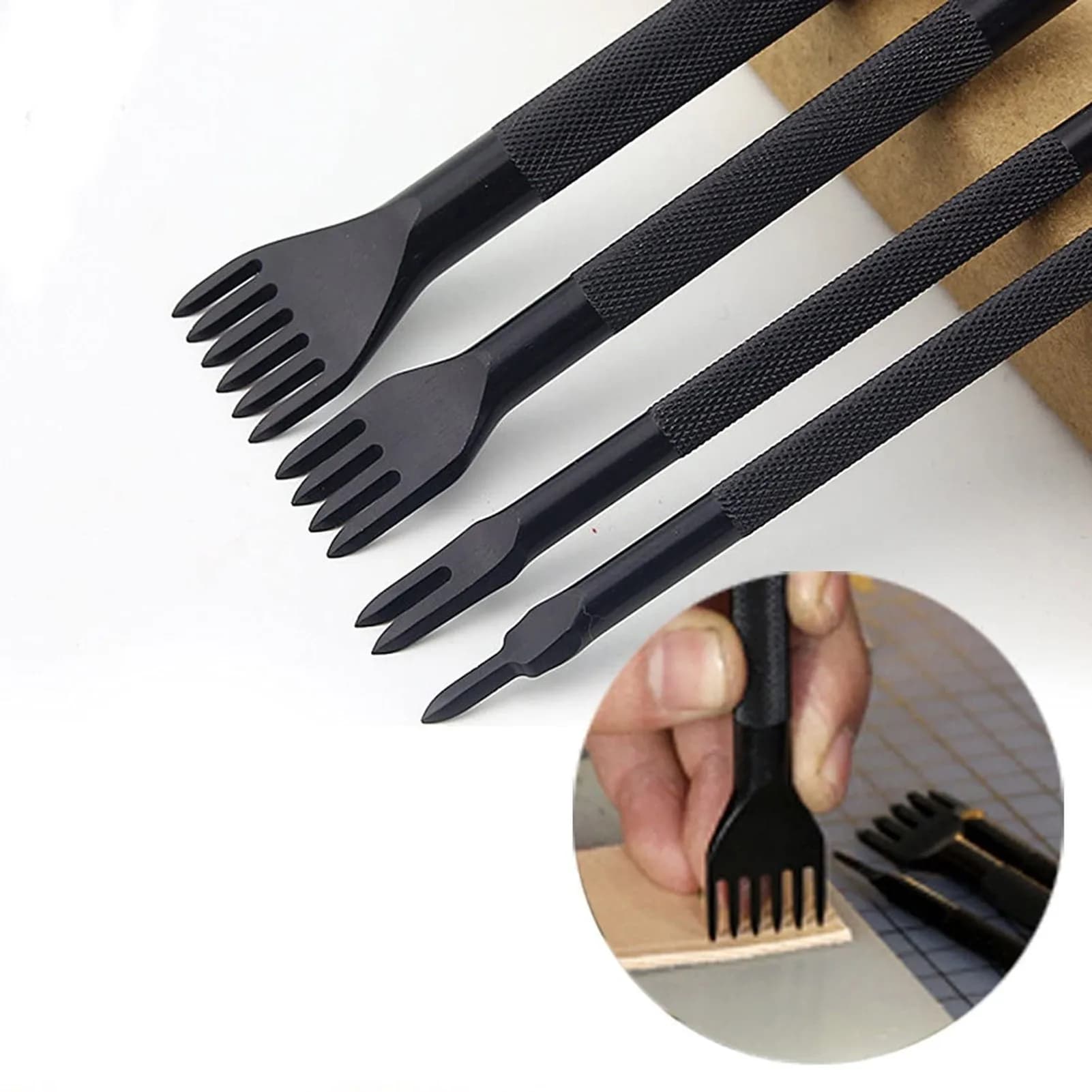 18Pcs Leather Sewing Tools Craft DIY Hand Stitching Kit with Groover Awl Waxed Thimble
