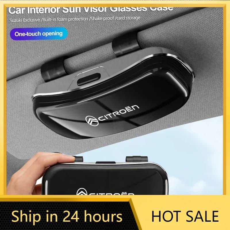 Car Sticker Car Sun Visor Glasses Case Sunglasses Storage Gift Box For Citroen Cross Xsara Grand Picasso Jumper Cactus C6 C1 2CV