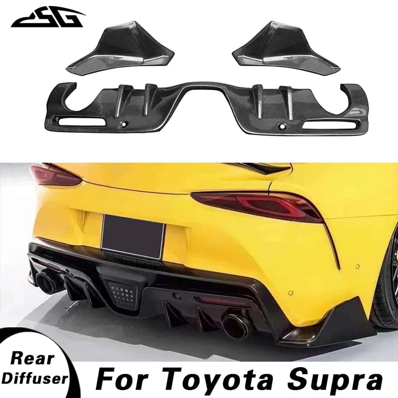 Per Toyota Supra GR A90 A91 MK5 2019-2022 AG stile In Fibra di Carbonio Paraurti Posteriore Diffusore Labbro di Scarico Spoiler Piastra Splitter guardia