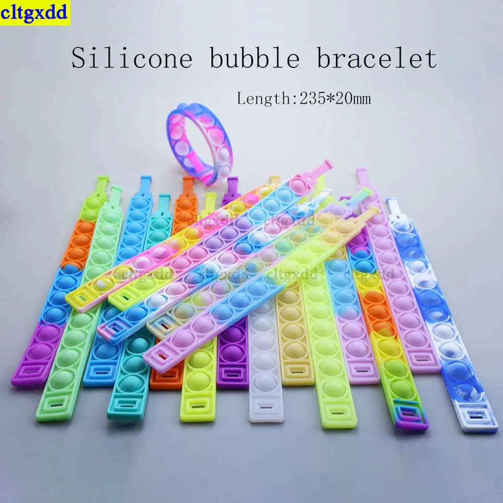 cltgxdd 1 piece of silicone bubbles wearable bracelet toy set push bubble toy sensory antistress for children and adults