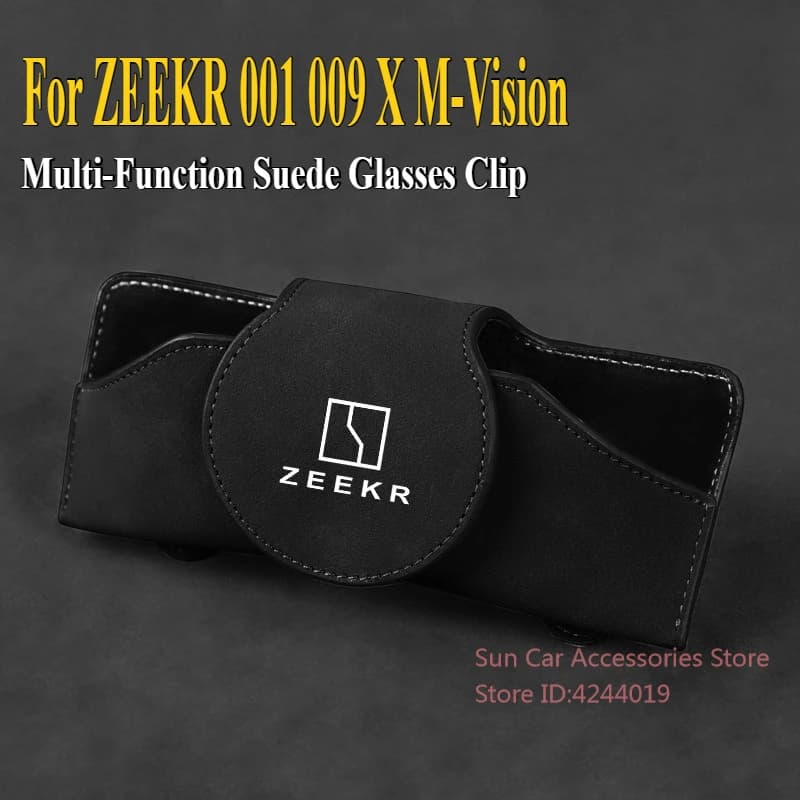 Per ZEEKR 001 009 X M-Vision Scatola portaoggetti per visiera Occhiali da sole Custodia multifunzione per occhiali in pelle scamosciata Accessori interni modificati