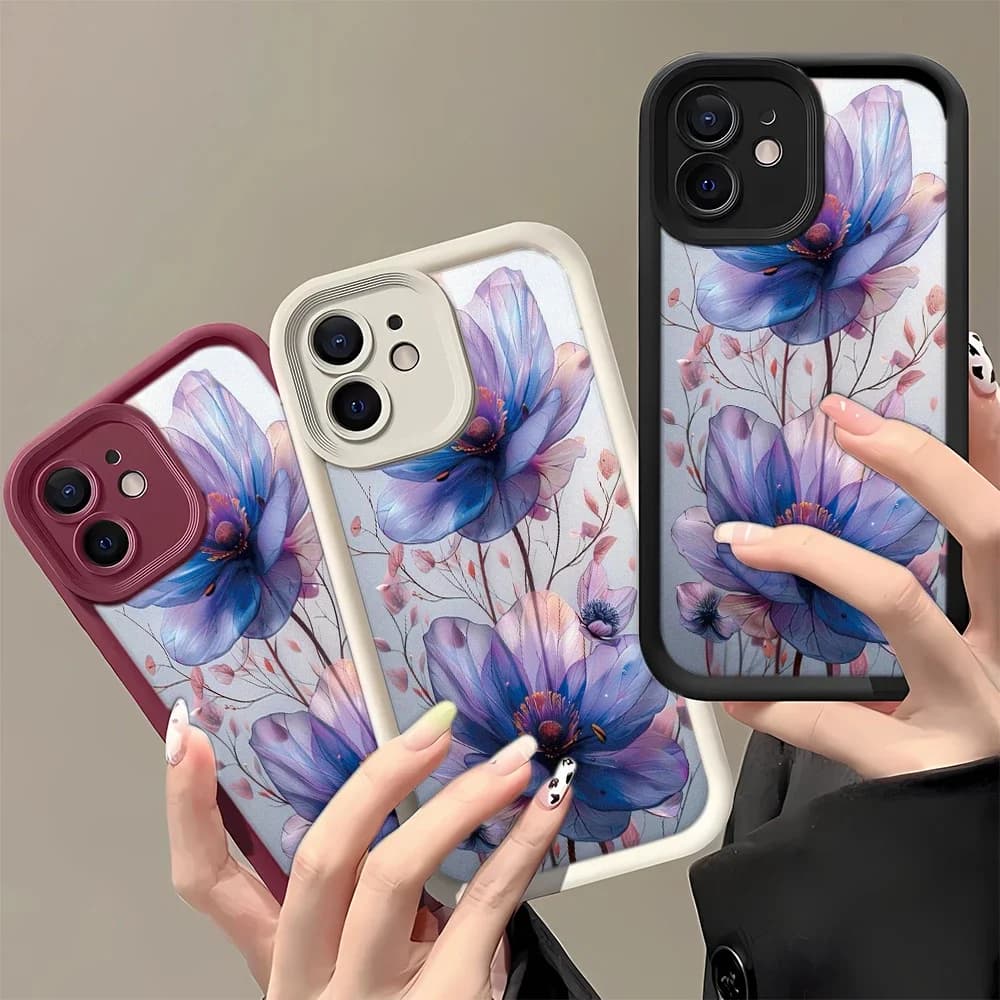 Custodia per telefono con modelli classici di lusso per IPhone 16 15 14 Pro Max 12 11 13 Pro Max 14 15 Plus Cover posteriore con pianta a farfalla