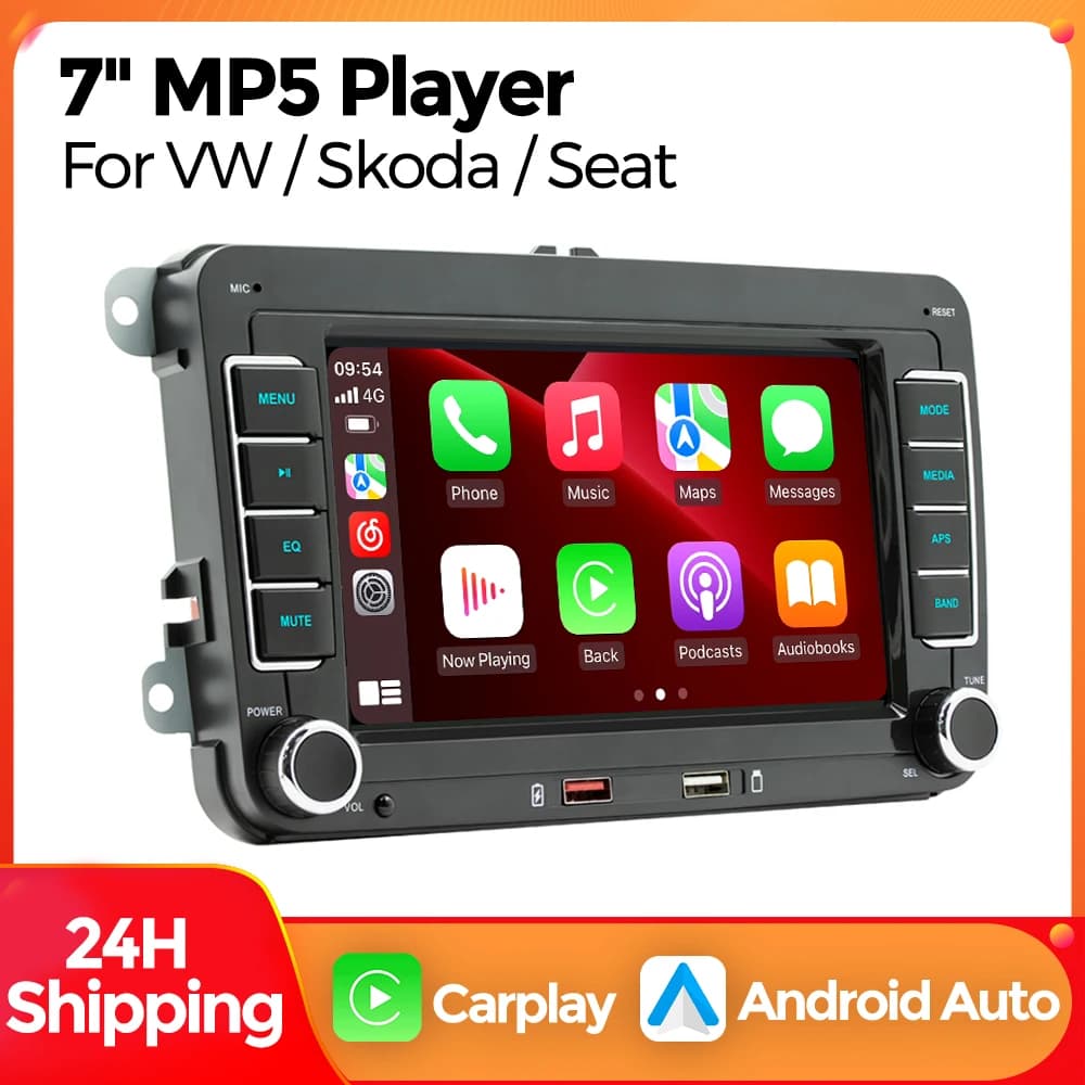 MEKEDE 7 "2 Din Autoradio CarPlay Android Auto Audio Stereo Per Volkswagen/Seat/Skoda/Passat/Golf/Polo Auto Multimediale Video BT RDS