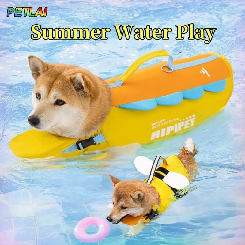 Giubbotto di salvataggio per cani estivo, super galleggiante, per nuoto e giochi in acqua, taglie piccole, medie e grandi, portatile per animali domestici