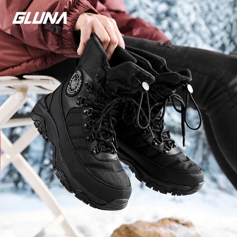 GLUNA89996 Winter Waterproof Snow Boots Cold Resistant Sub Zero Warm Anti Slip Snow Boots Outdoor
