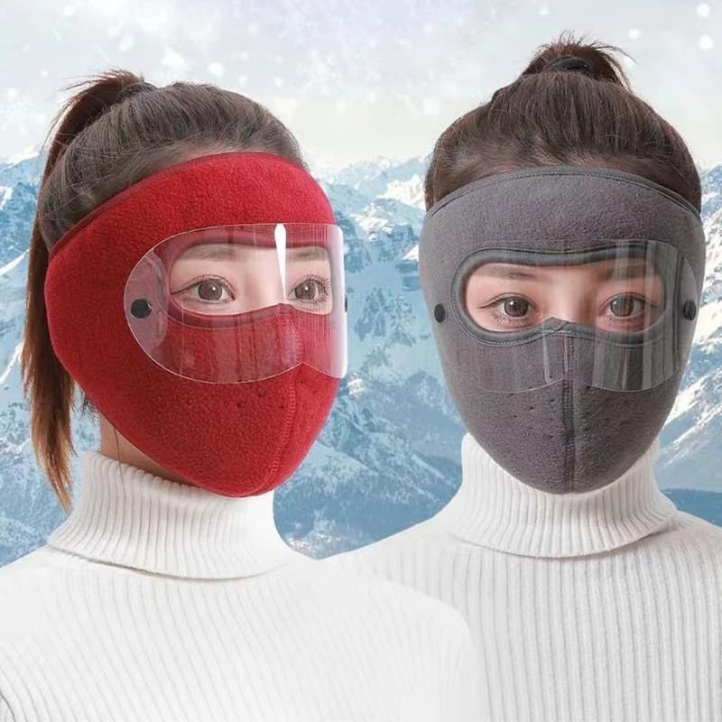 Berretto da ciclismo antiappannamento Passamontagna Antivento Maschera calda per il viso Berretto invernale Maschere traspiranti da sci Cappucci per visiera in pile con occhiali HD