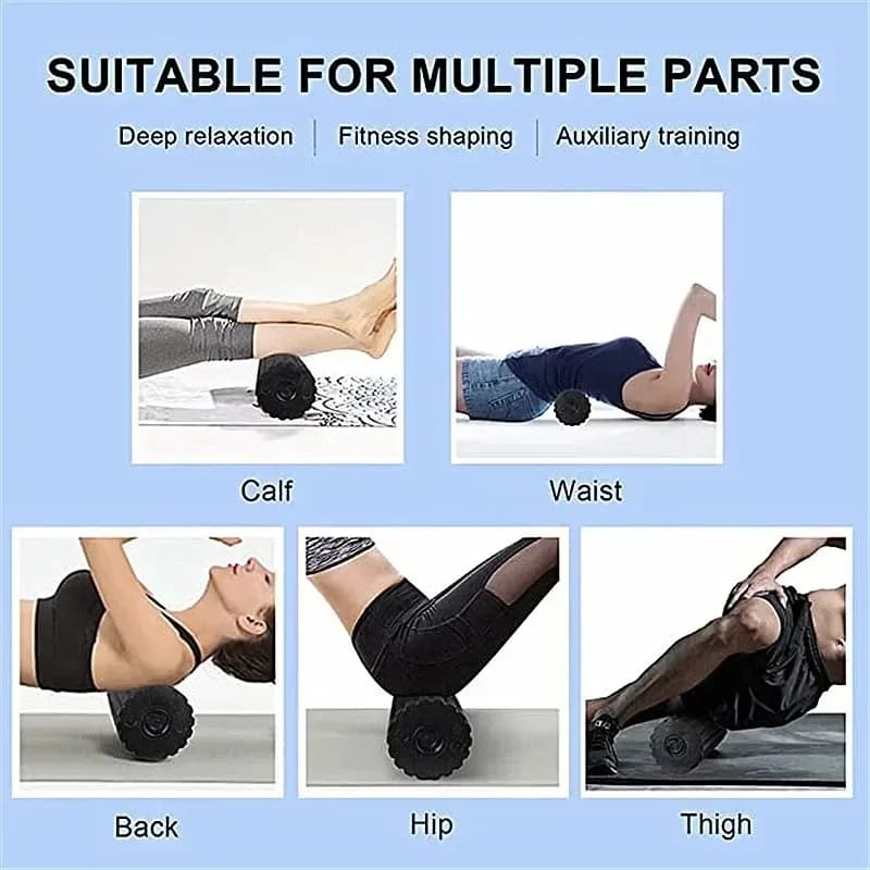 4-Speed Vibrating Electric Yoga Massage Foam Fitness Roller Backrest Leg Adjustment Massager for Muscle Recovery Relaxation