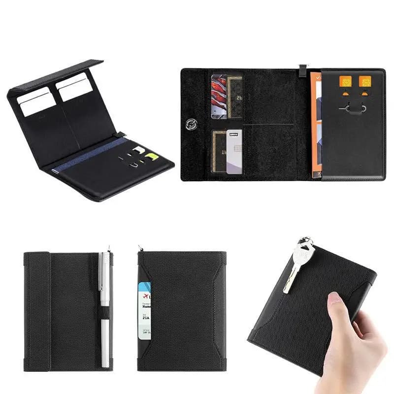 Anti-Theft RFID Passport Wallet Travel Ticket Holder PU Leather Magnetic Buckle Card Bag Multi-Functional Document Case