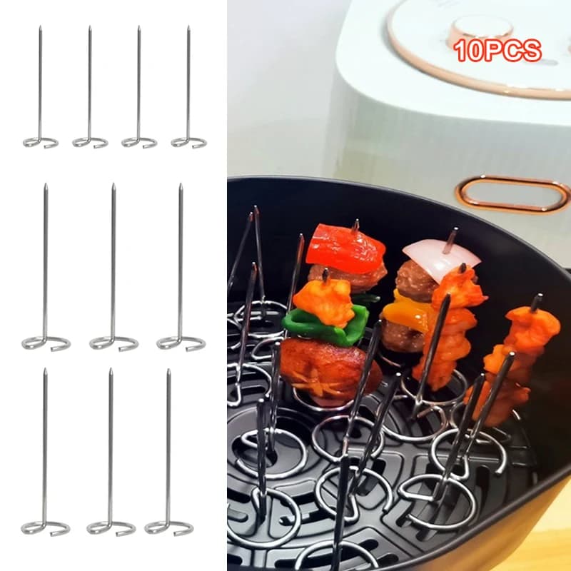 10 pieces air fryer oven grill vertical grill grill universal accessories 304 stainless steel special oven needle for food use